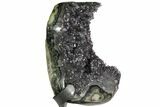 Silvery Amethyst Cluster With Metal Stand - Uruguay #118401-2